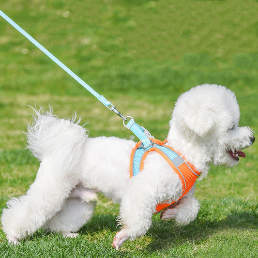 Vest-Style Reflective Pet Harness & Leash Set – Breathable Mesh with Hand-Held Rope